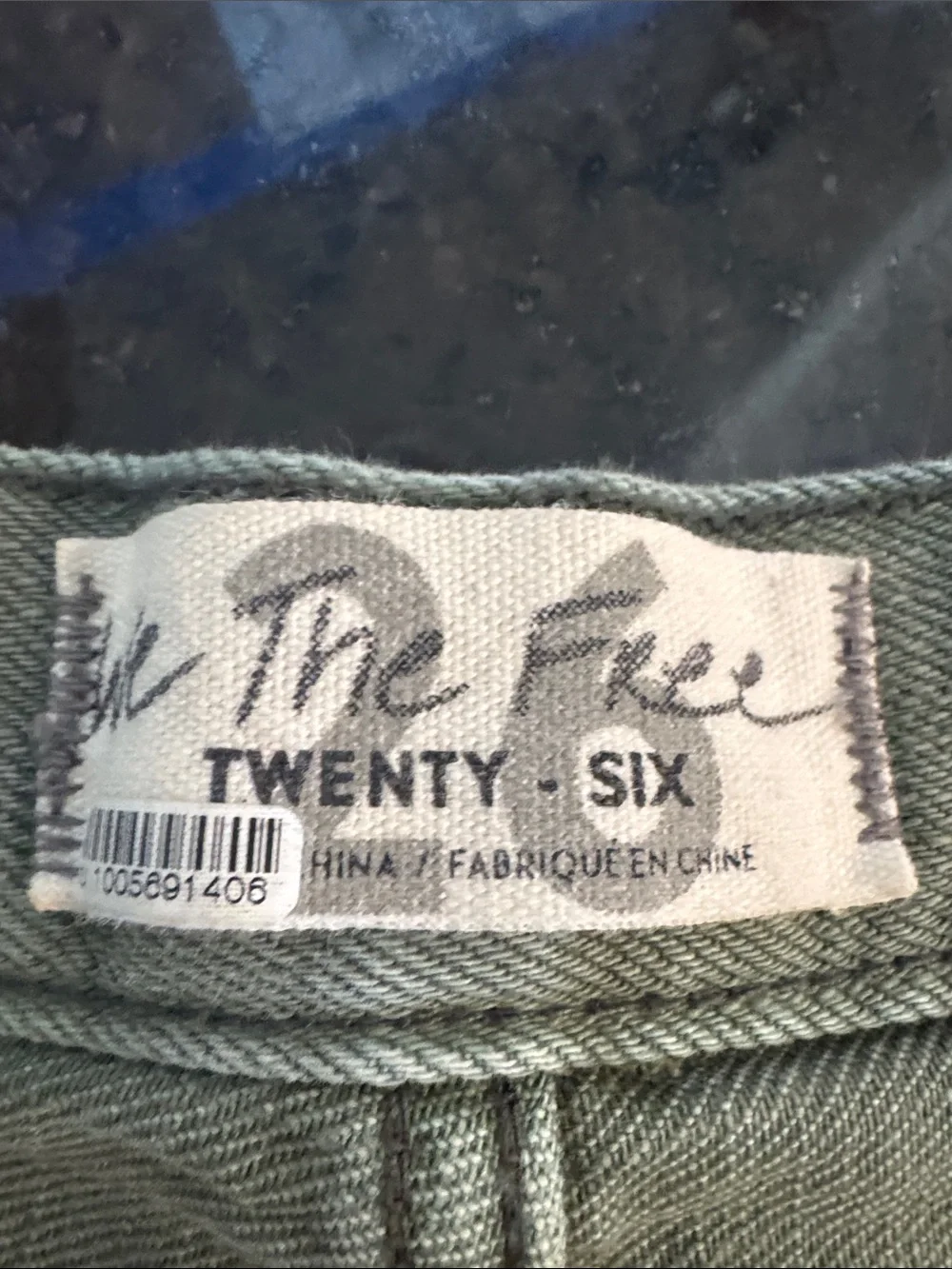 We The Free Olive Cutoff Distressed Denim Shorts